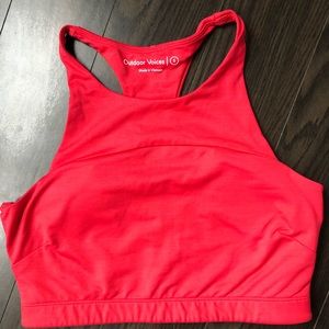 Outdoor Voices Tech Sweat Crop- Cherry Red